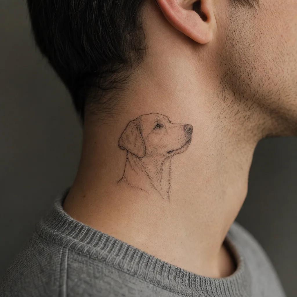 hund-tattoo hund mit blumen