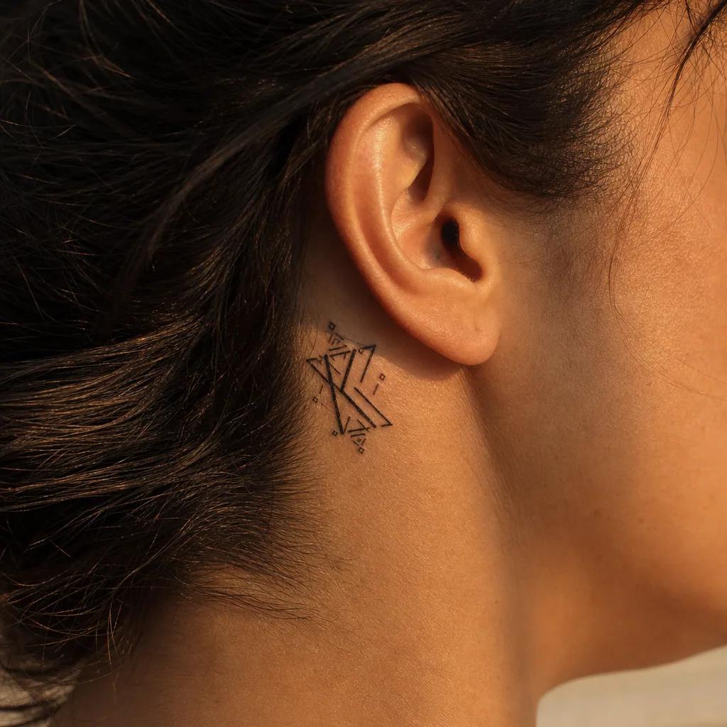 idée tatouage initiales famille initiales géométriques