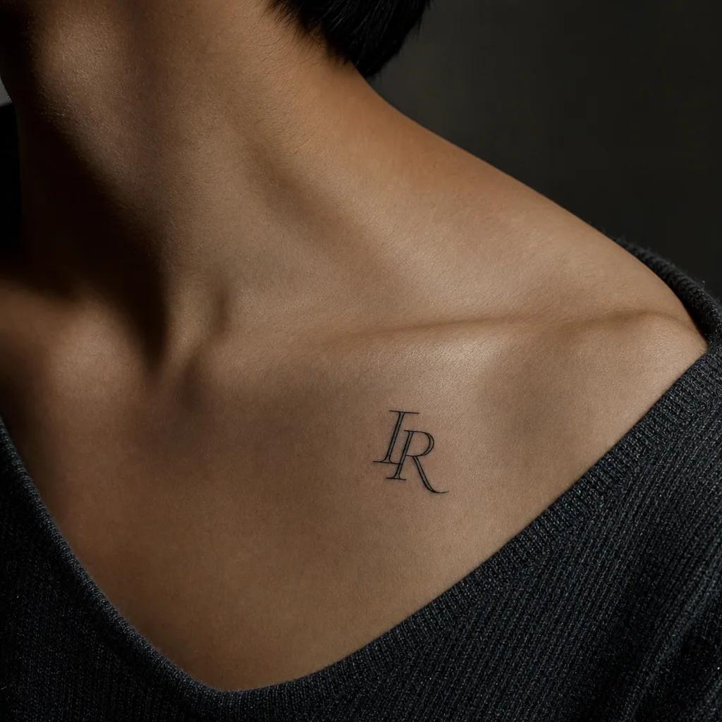 idée tatouage initiales famille initiales latines