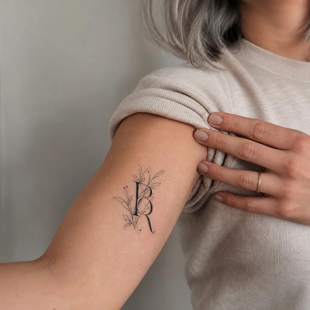 idée tatouage initiales famille initiales premium artistique