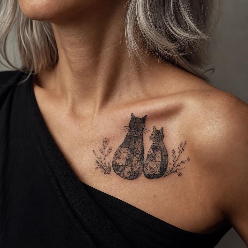 katze-tattoo ägyptische katze bastet