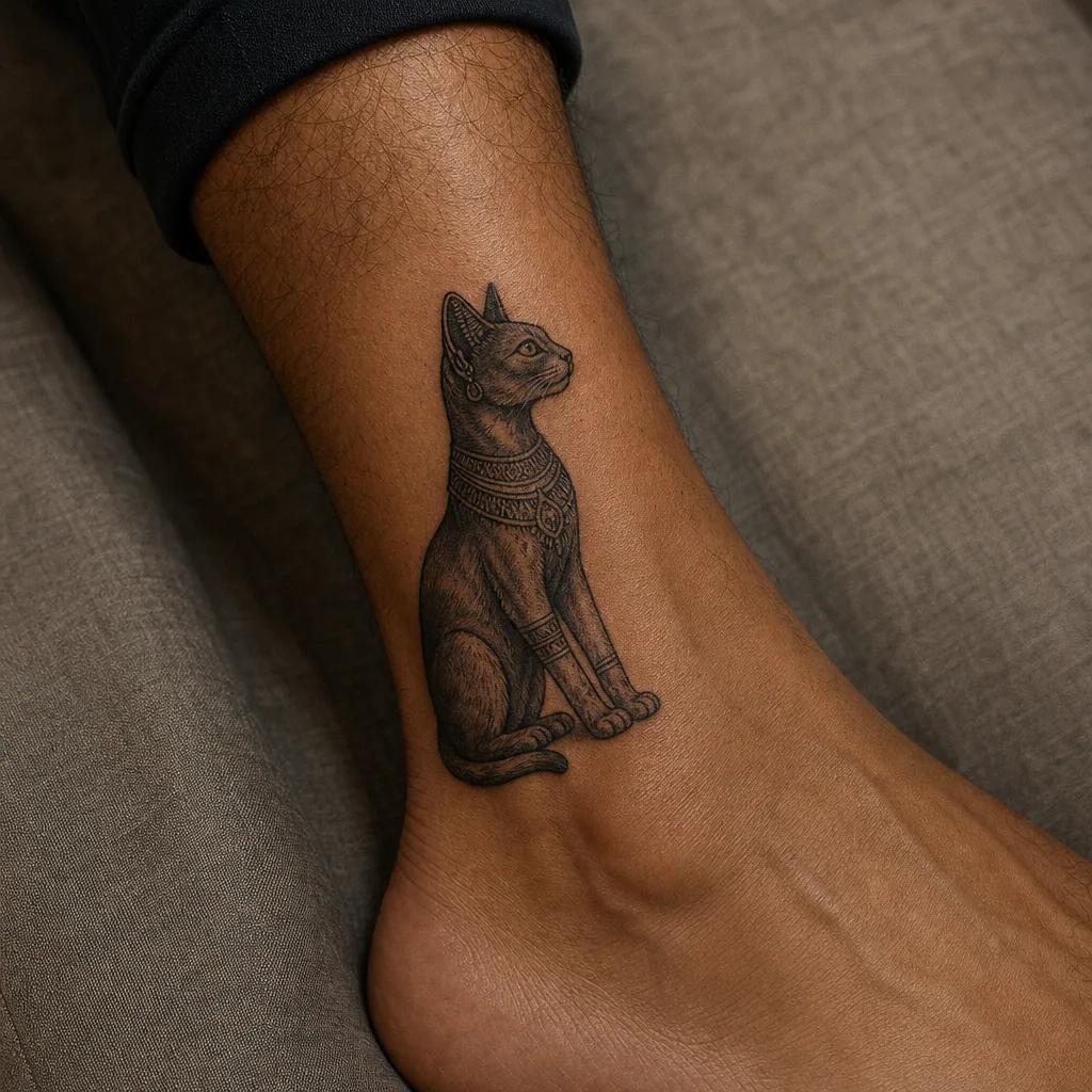 katze-tattoo lettering kätzchen in schreibschrift