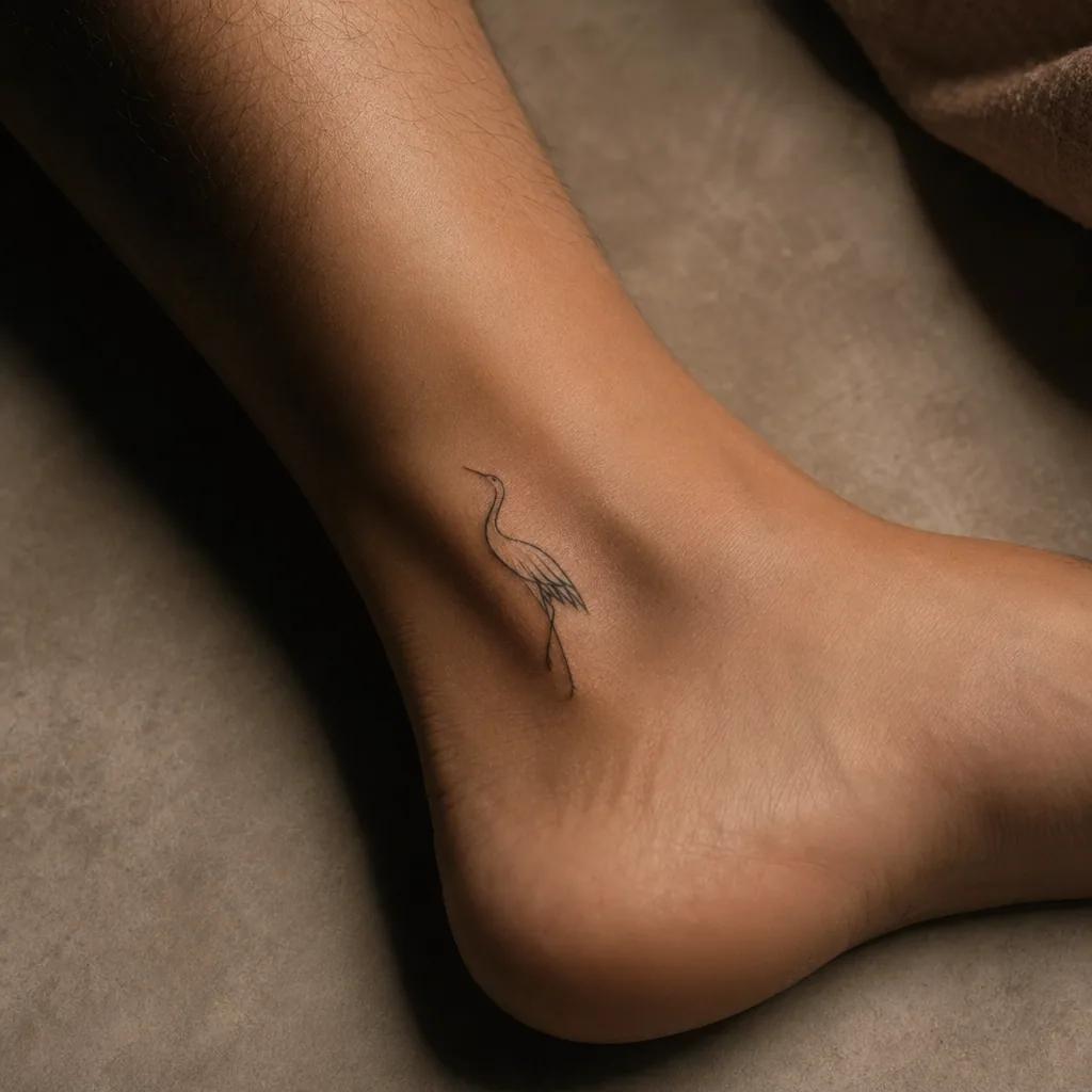knöchel-tattoo neo-traditional feder