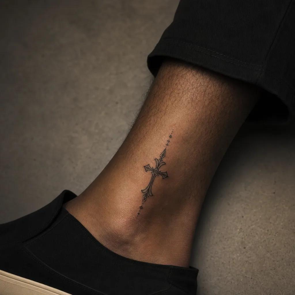 knöchel-tattoo initiale als lettering