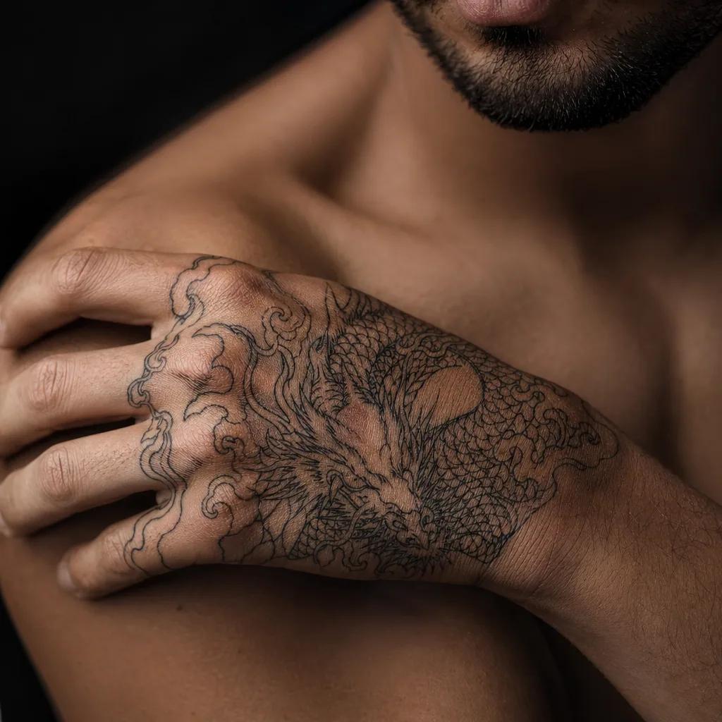 Idée tatouage main homme