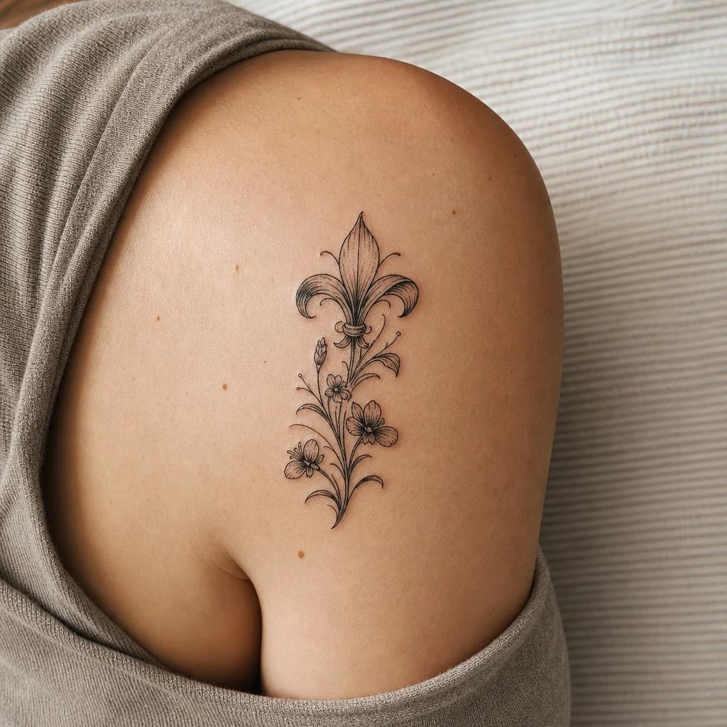 mama-tattoo geburtsblume, Foto auf echter Haut