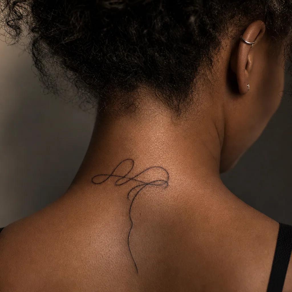 nacken-tattoo handgeschriebenes lettering