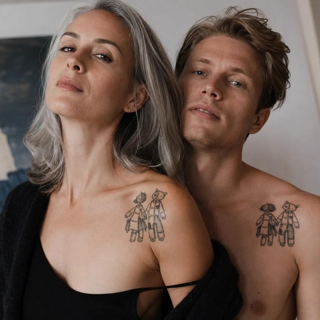 paar-tattoo patchwork flash als paar