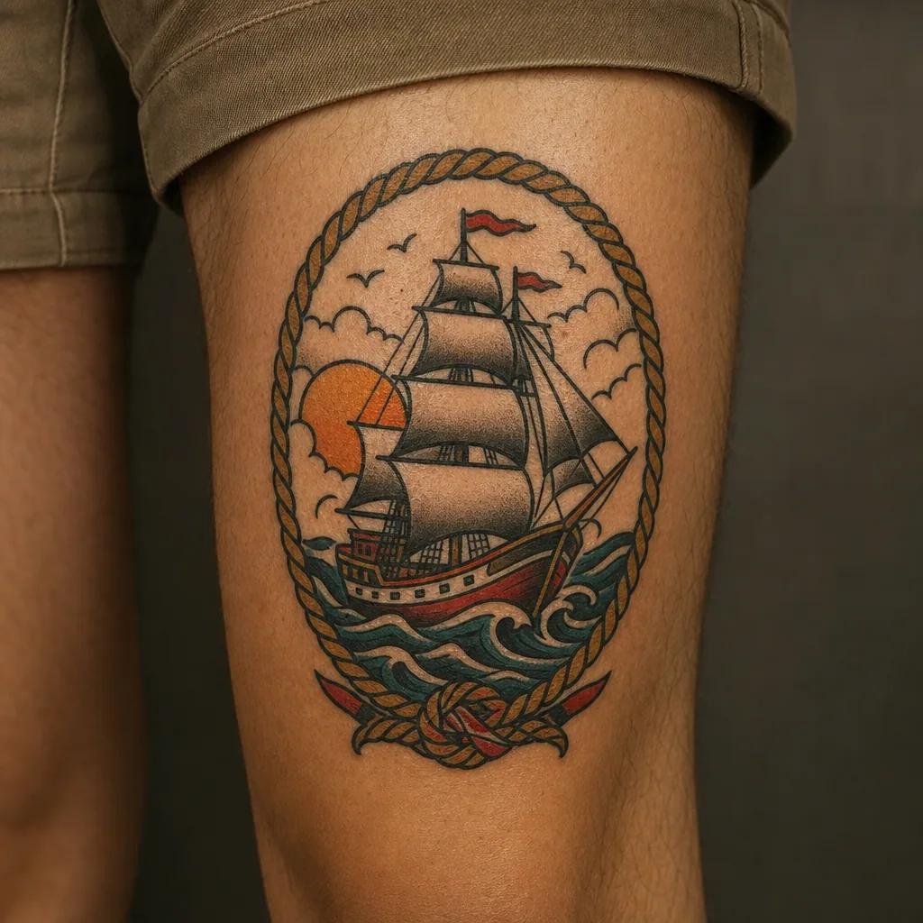 reise-tattoo globus und totenkopf