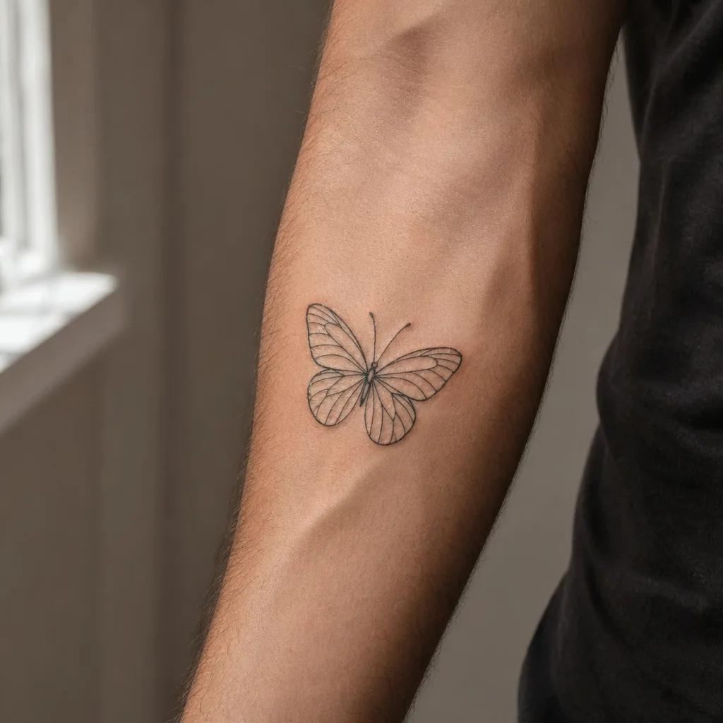 schmetterling-tattoo minimalistischer schmetterling