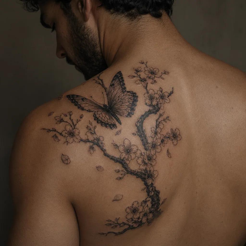 schmetterling-tattoo japanese-schmetterling mit kirschblüten