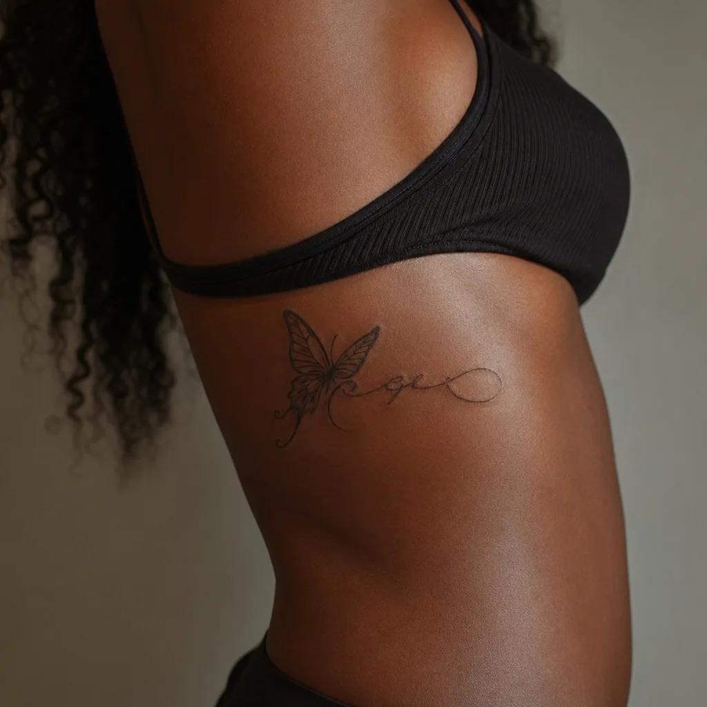 schmetterling-tattoo schmetterling mit schriftzug