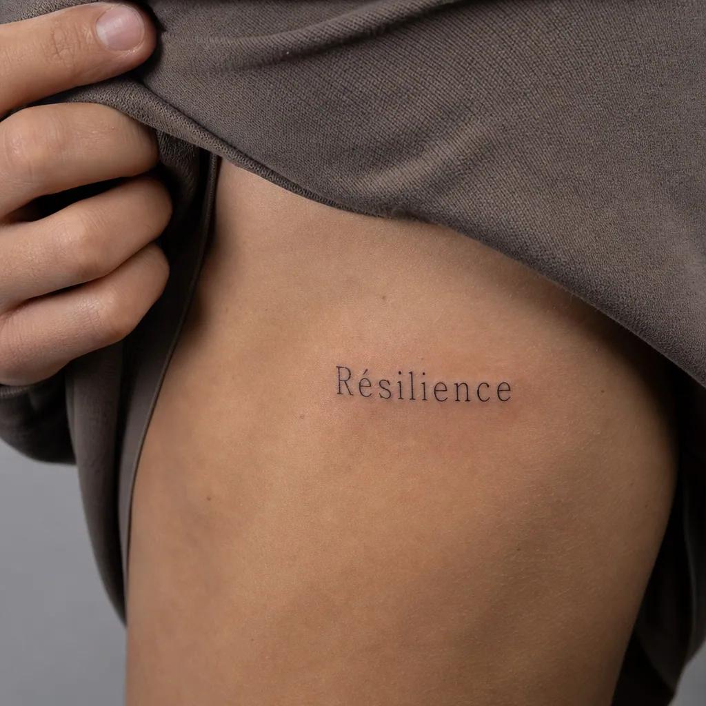 schriftzug-tattoo zarter fineline-schriftzug, Foto auf echter Haut