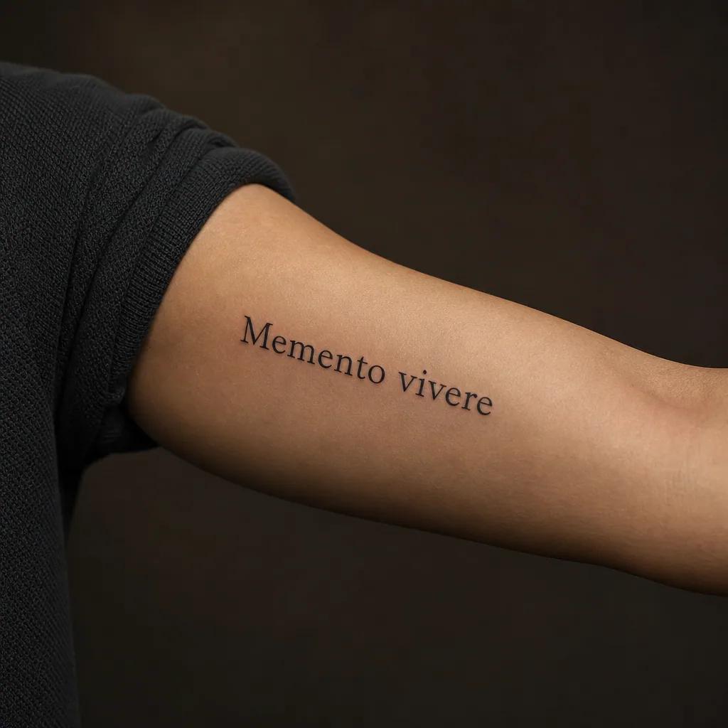 schriftzug-tattoo geometrischer, strukturierter schriftzug, Foto auf echter Haut