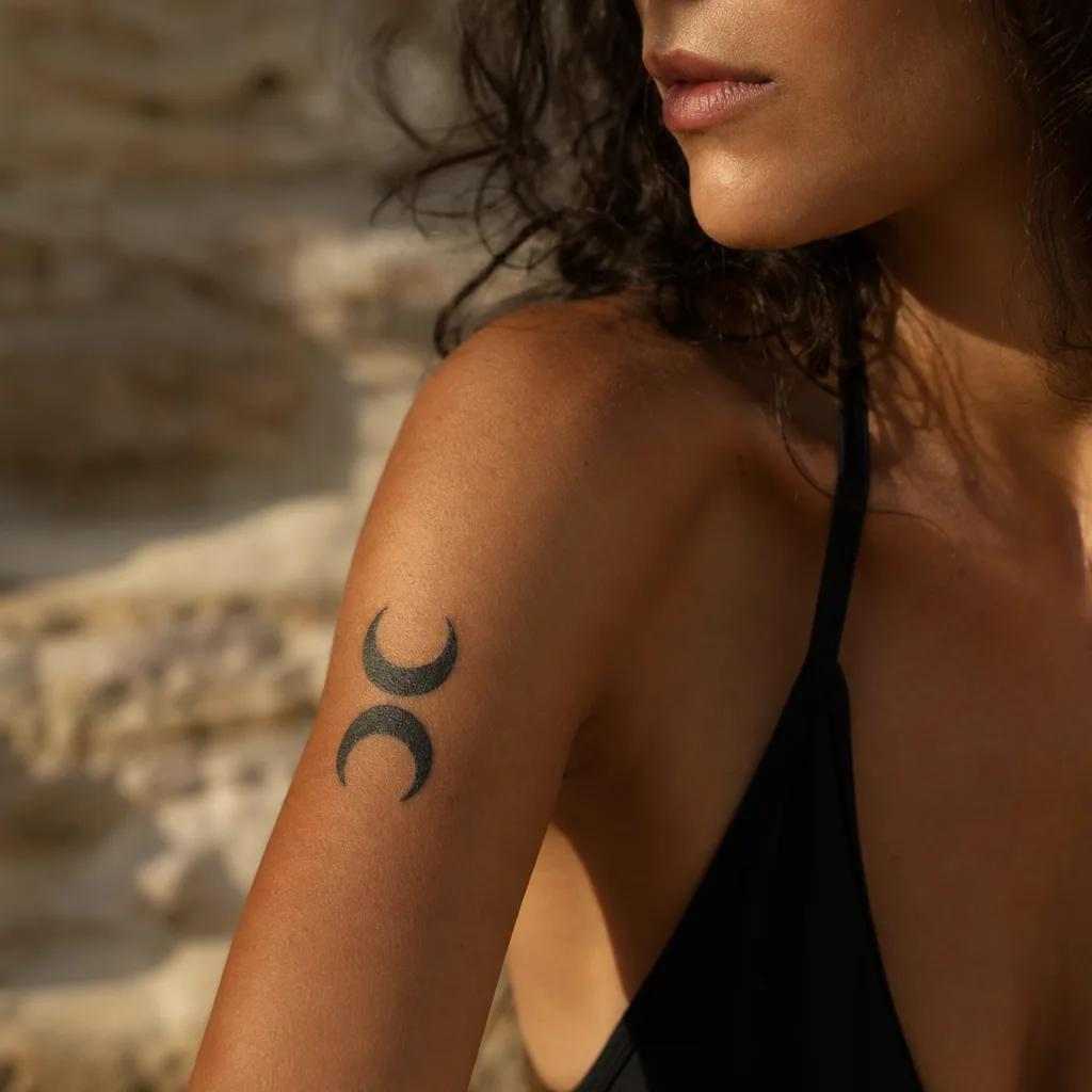 schwester-tattoo zwei monde blackwork