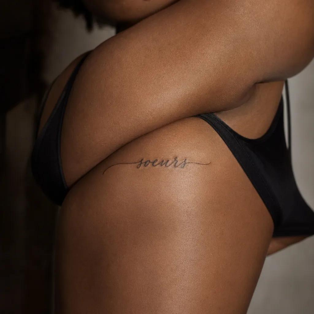 schwester-tattoo lettering schwestern fürs leben