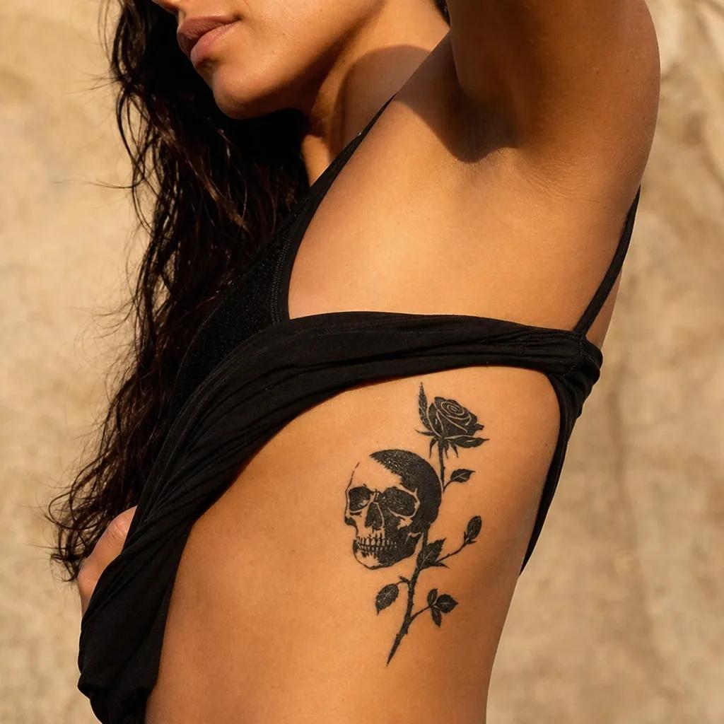 spruch-Tattoo-Idee, Foto auf Haut