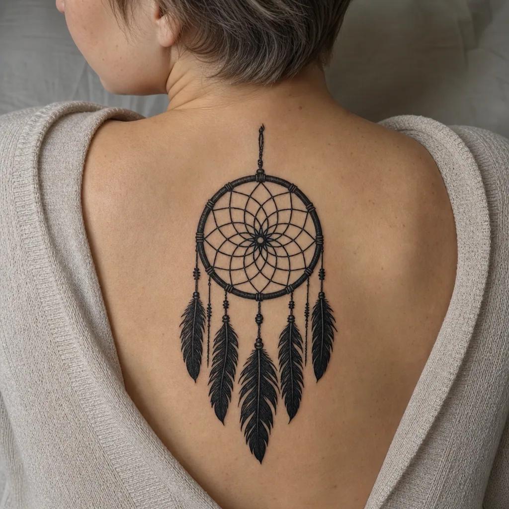 traumfänger-tattoo dichtes blackwork
