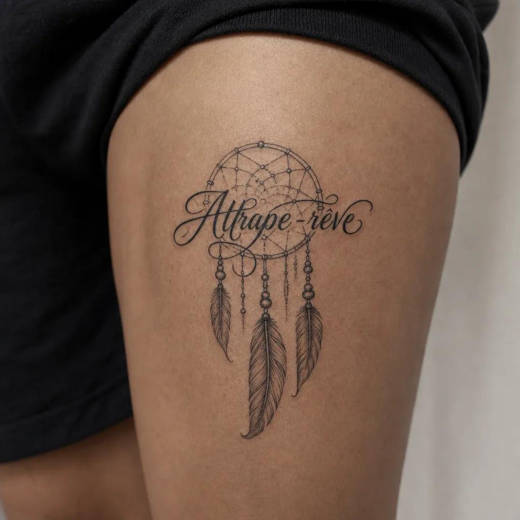 traumfänger-tattoo traumfänger mit spruch