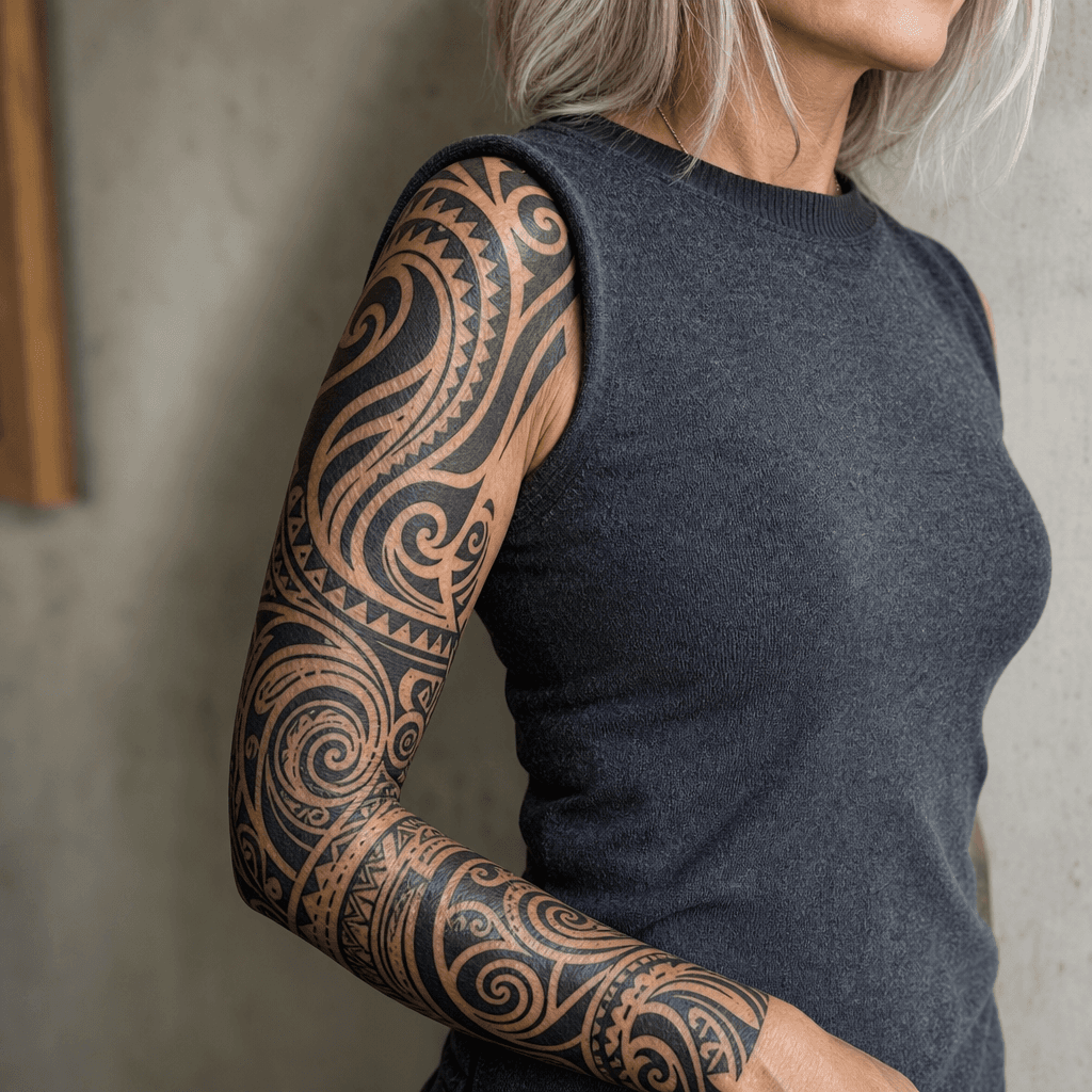 tribal-tattoo tribal-sleeve-komposition