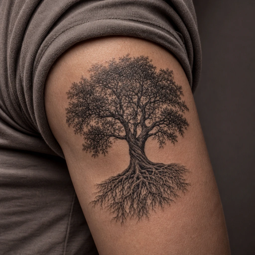 Arbre realiste noir et gris