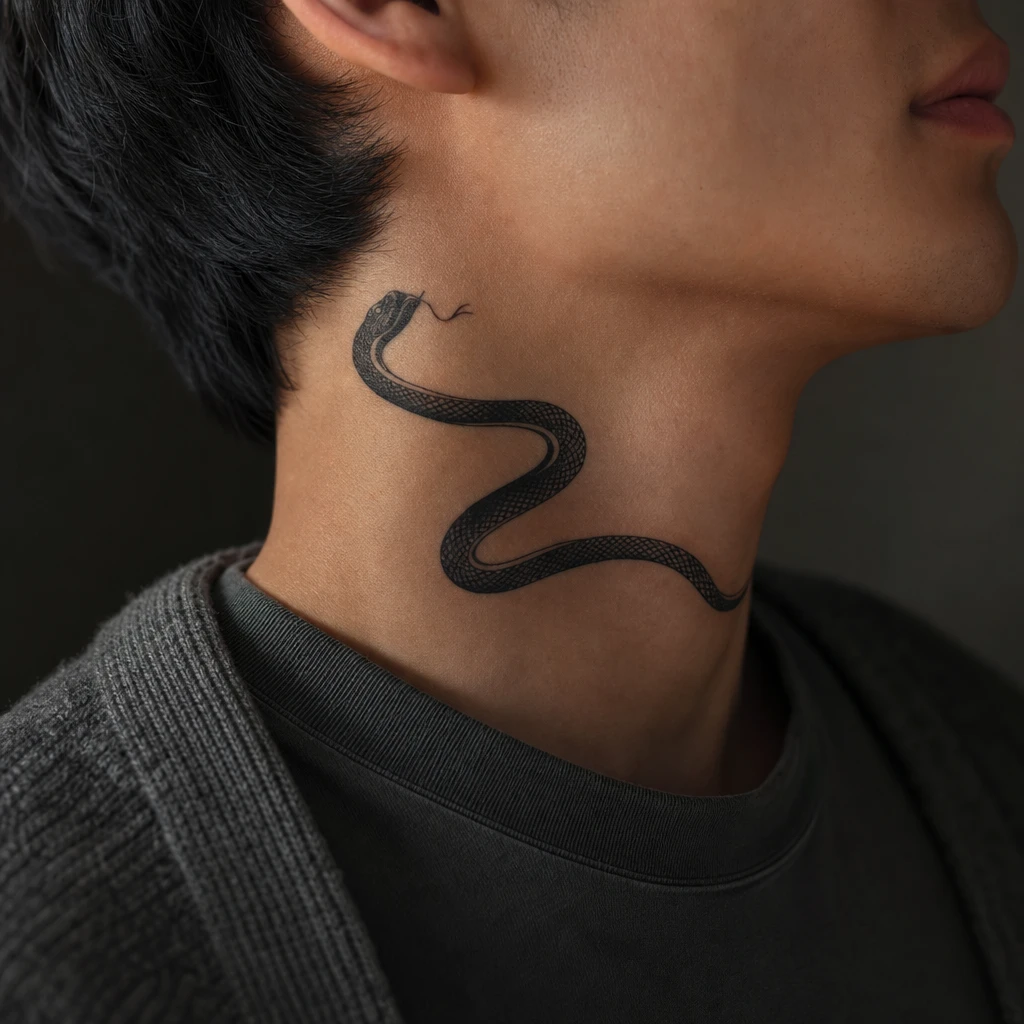 Serpent blackwork lateral