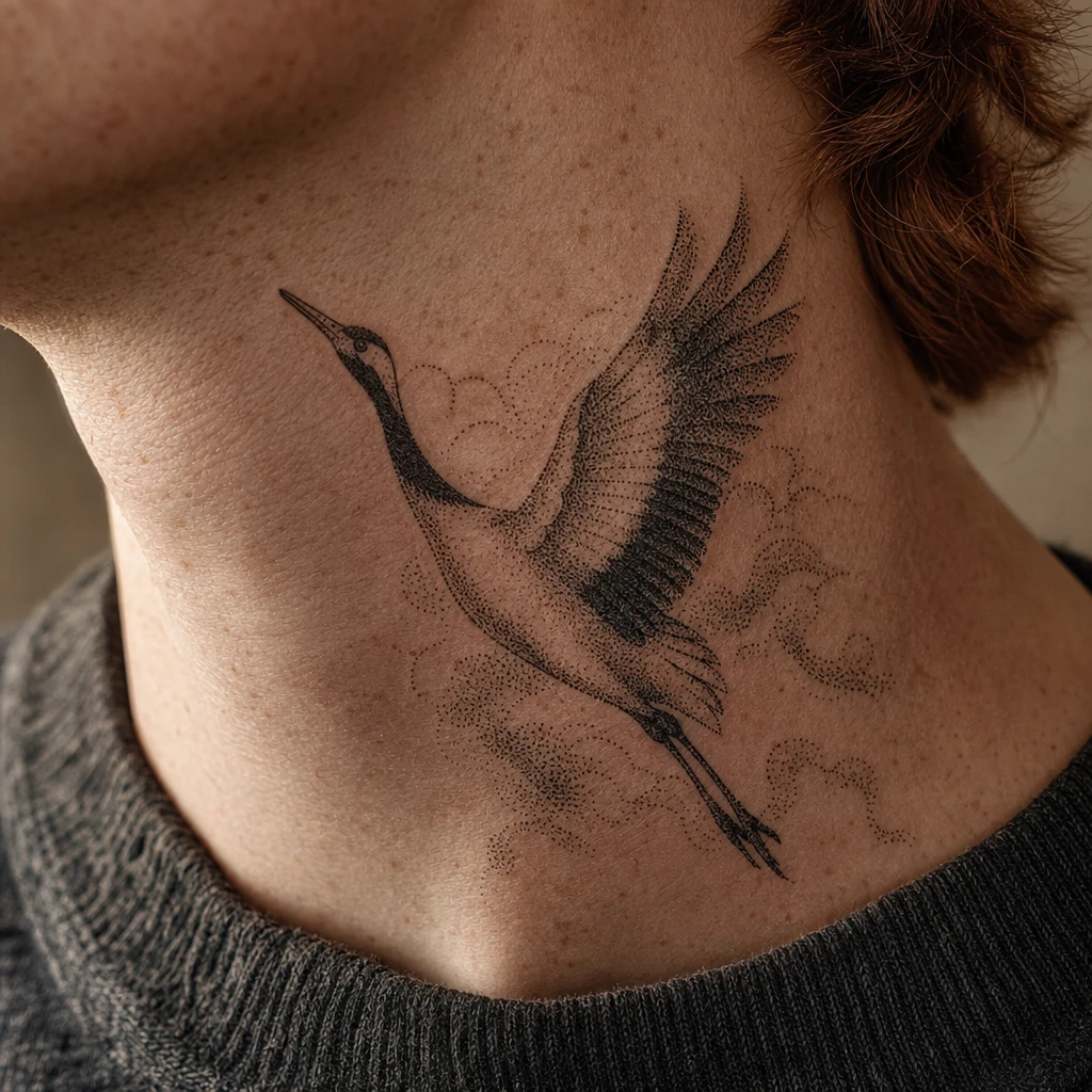 Crane dotwork