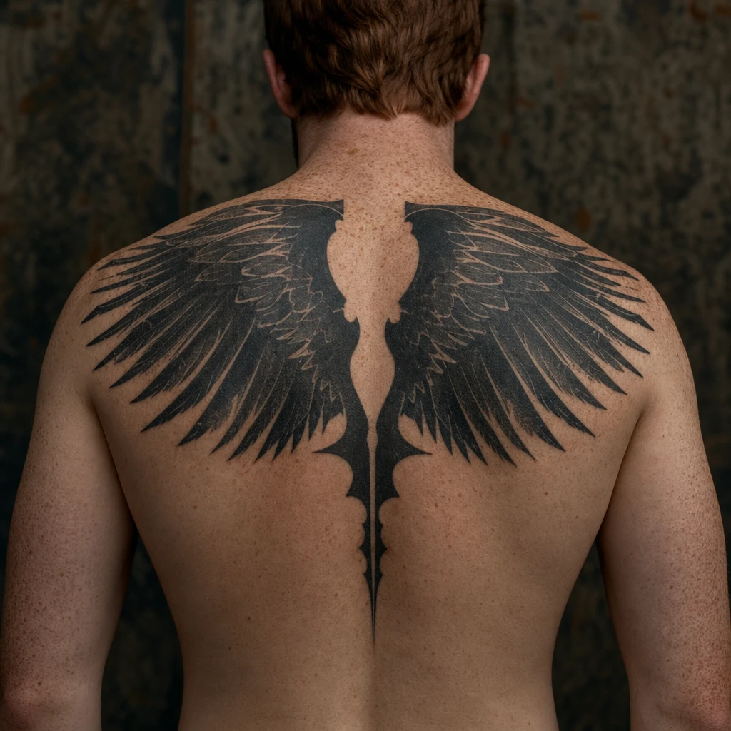 Ailes blackwork omoplates