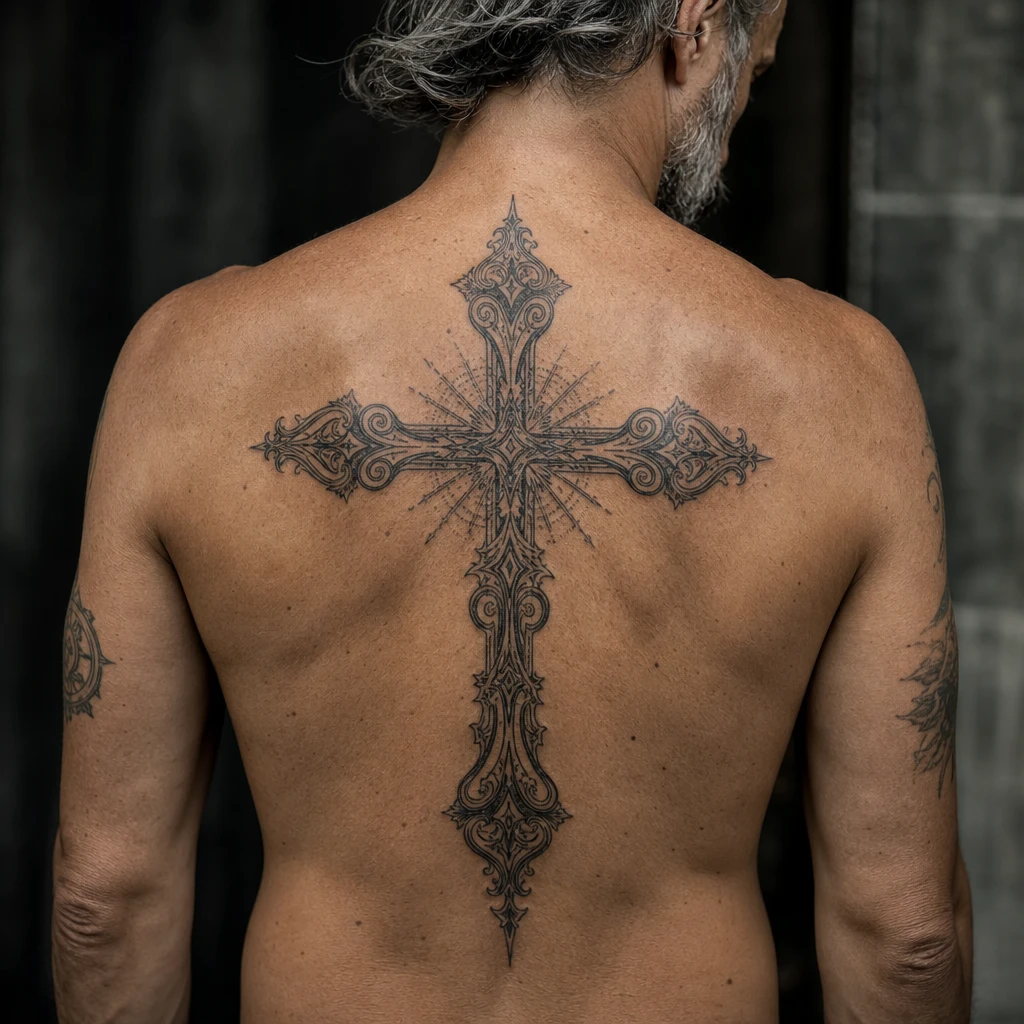 Croix religieuse dos