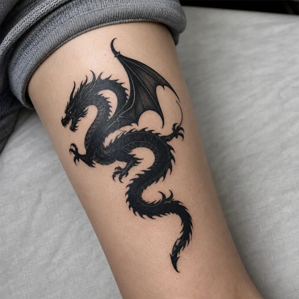 Dragon blackwork sombre