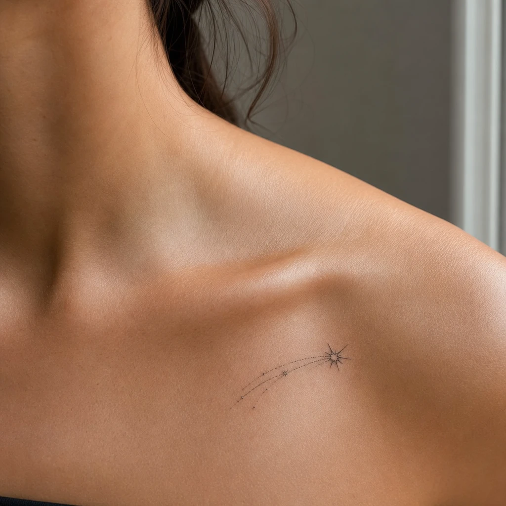 Tattoo étoile auf echter Haut