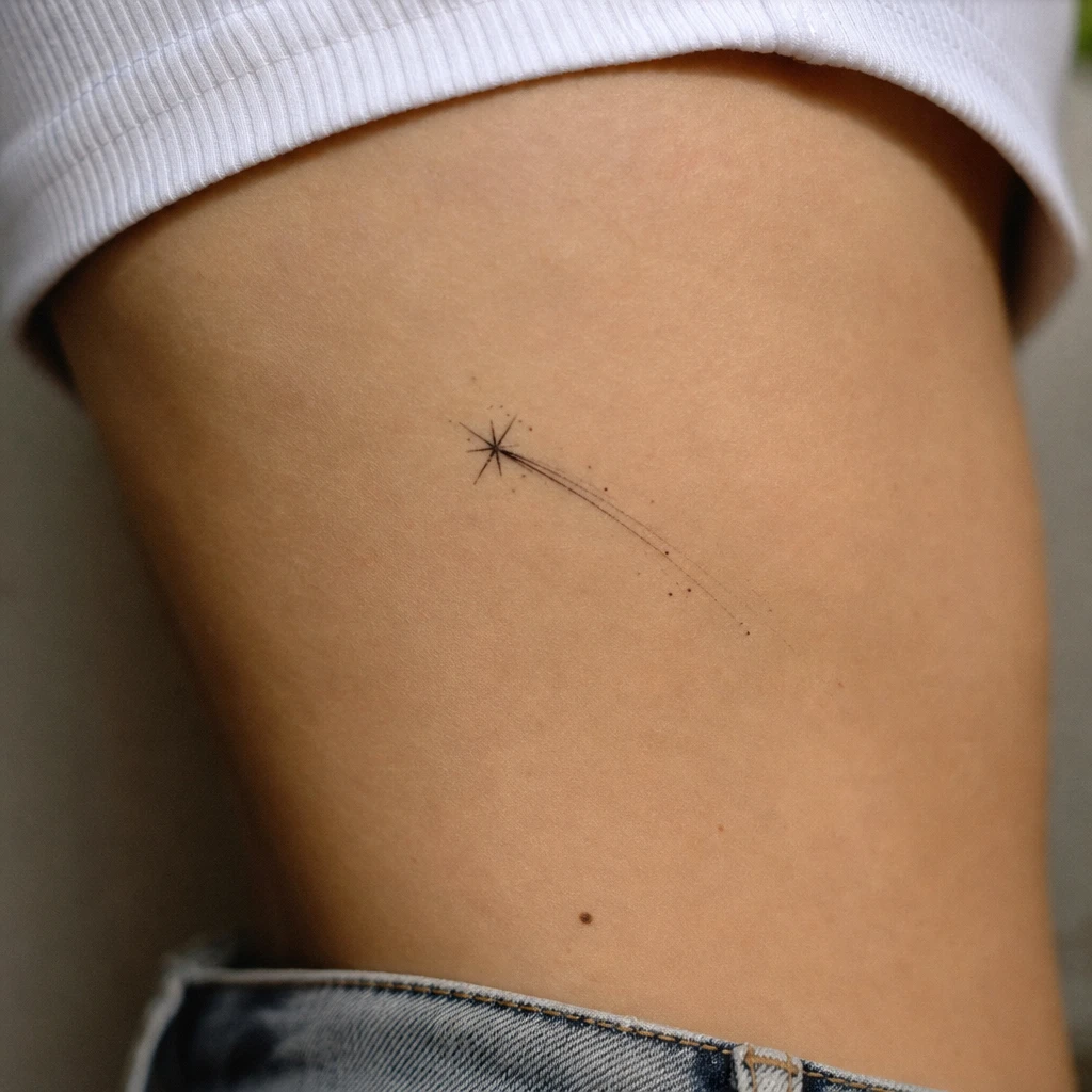 Tattoo étoile auf echter Haut