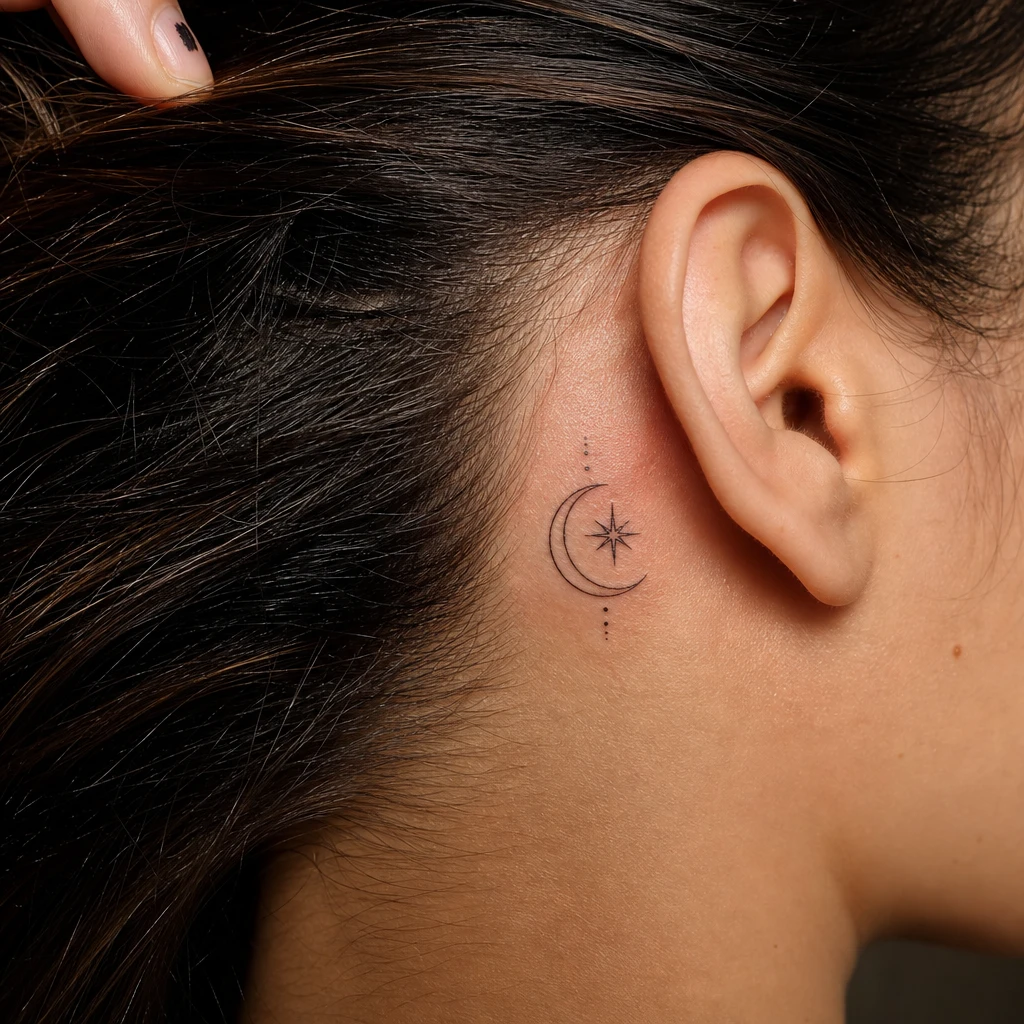Tattoo étoile auf echter Haut