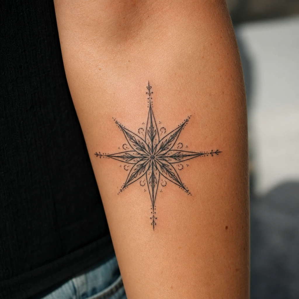 Tattoo étoile auf echter Haut