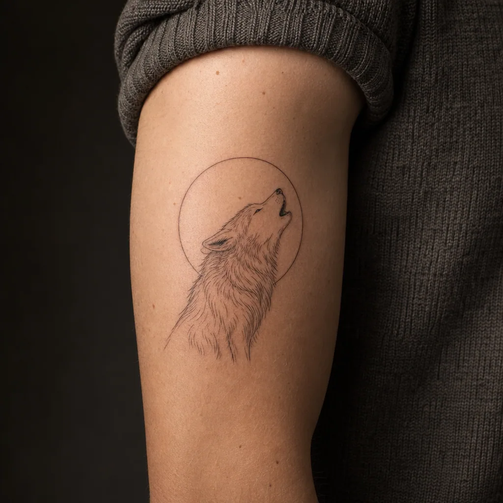 Loup fine line hurlant