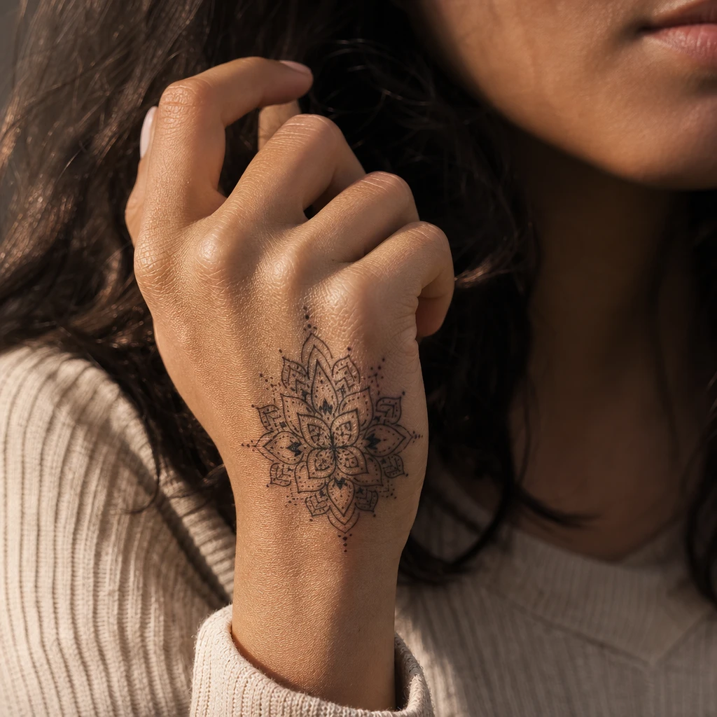 Mandala dos de la main