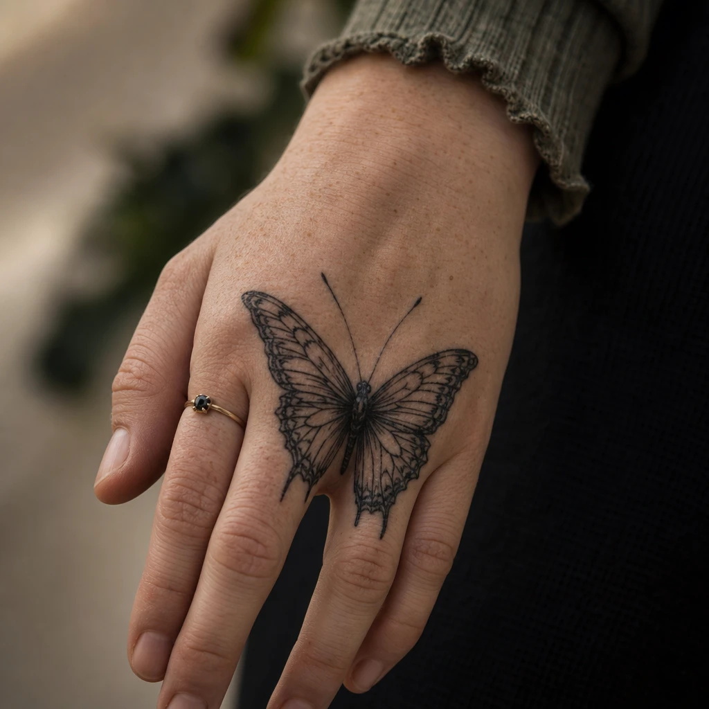 Papillon dos de main