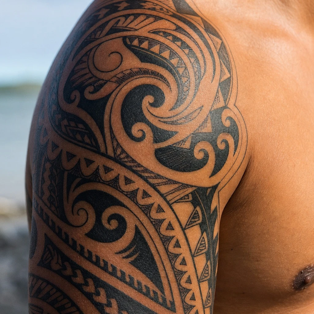 Tattoo maori auf echter Haut
