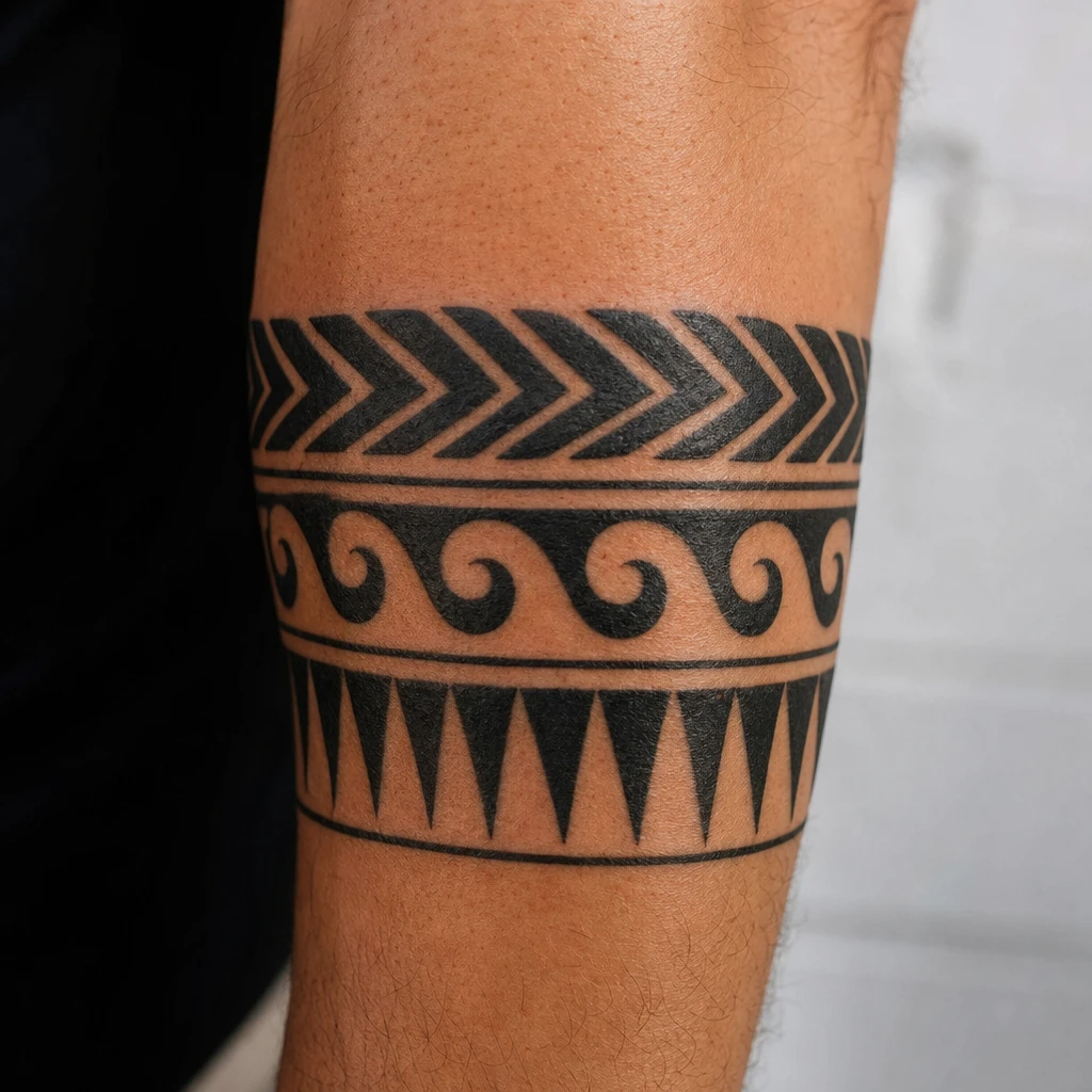 Tattoo maori auf echter Haut
