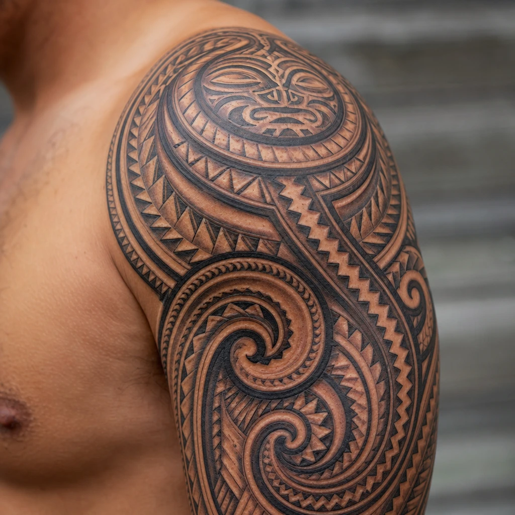 Tattoo maori auf echter Haut