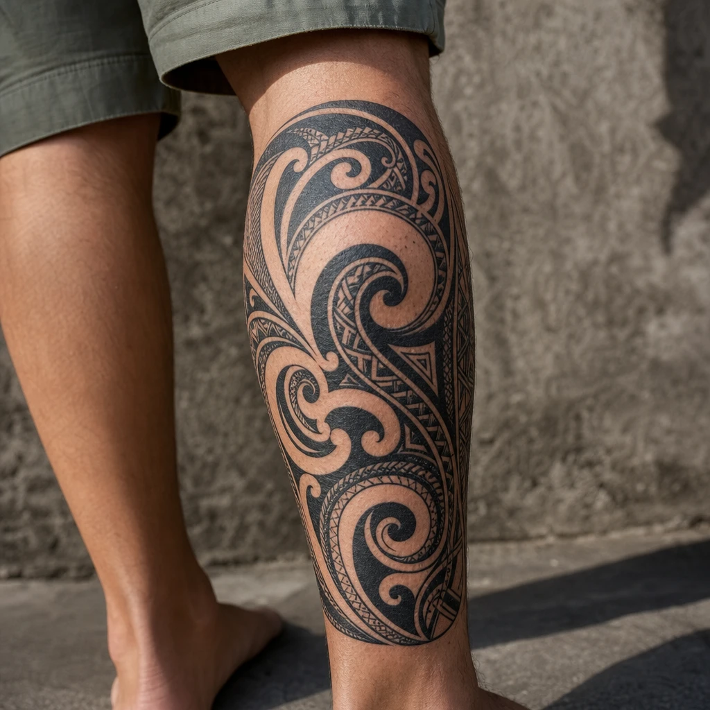 Tattoo maori auf echter Haut