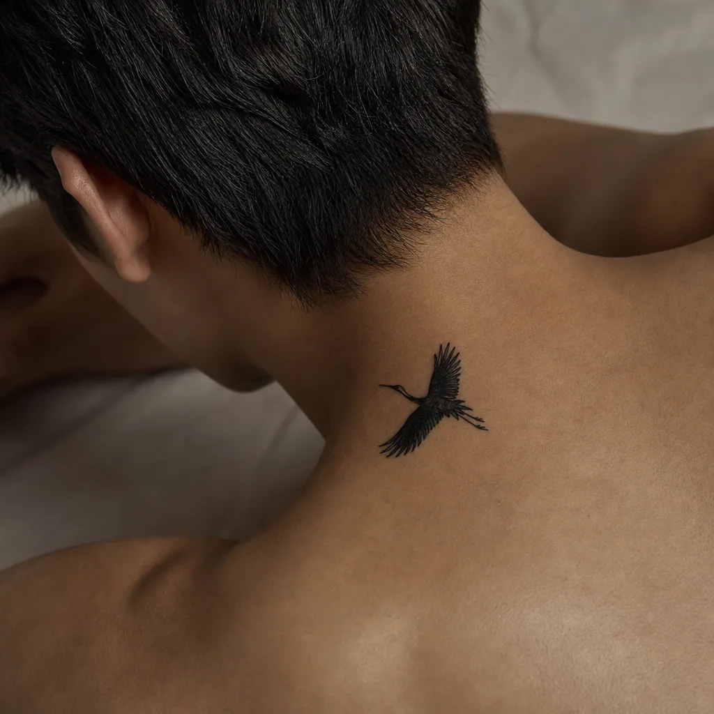 Crane miniature blackwork