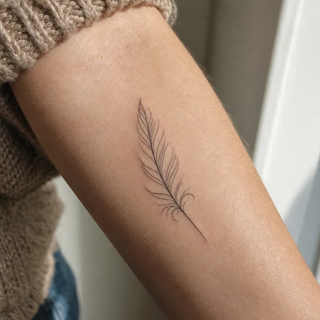 Plume single-line minimaliste