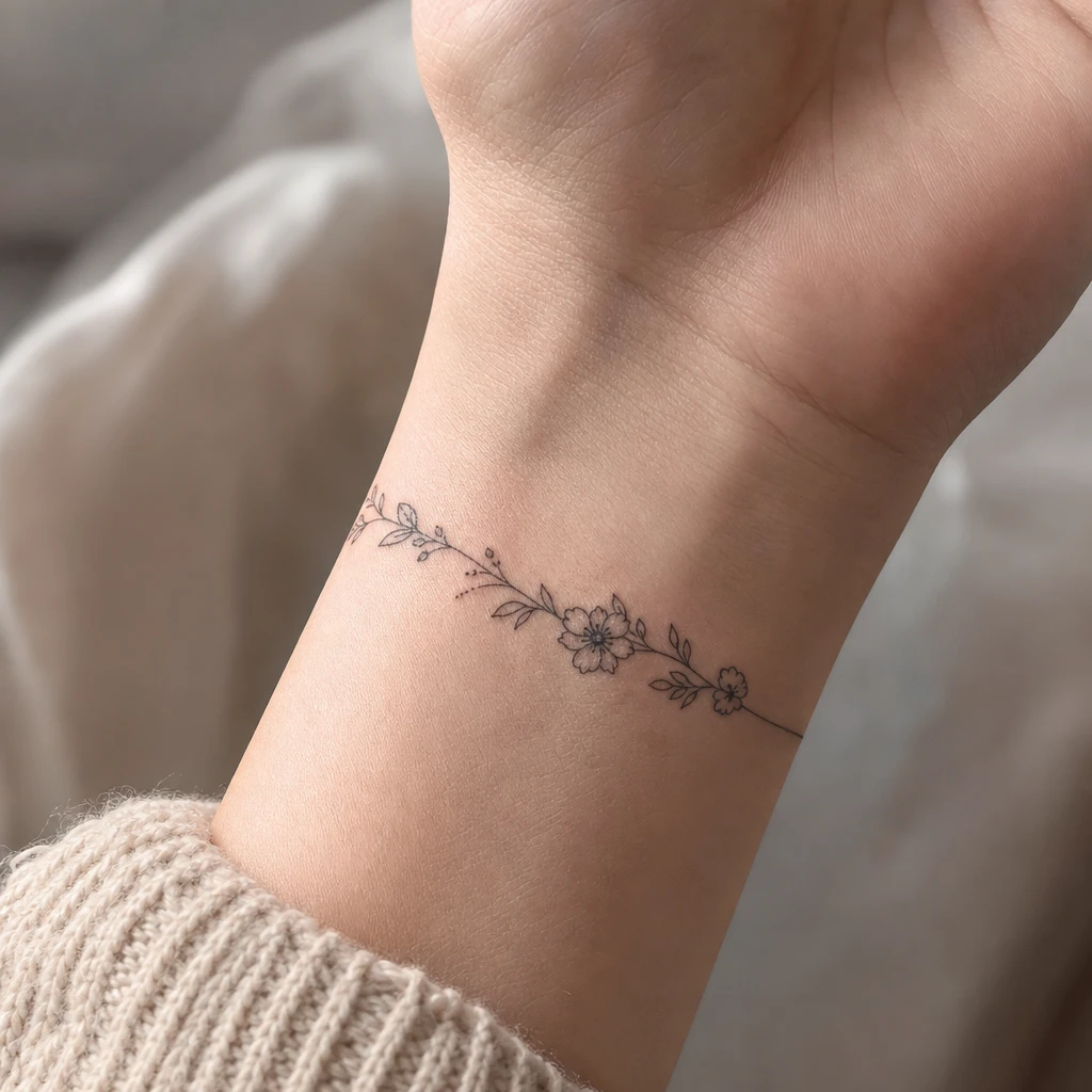 Bracelet floral fine line