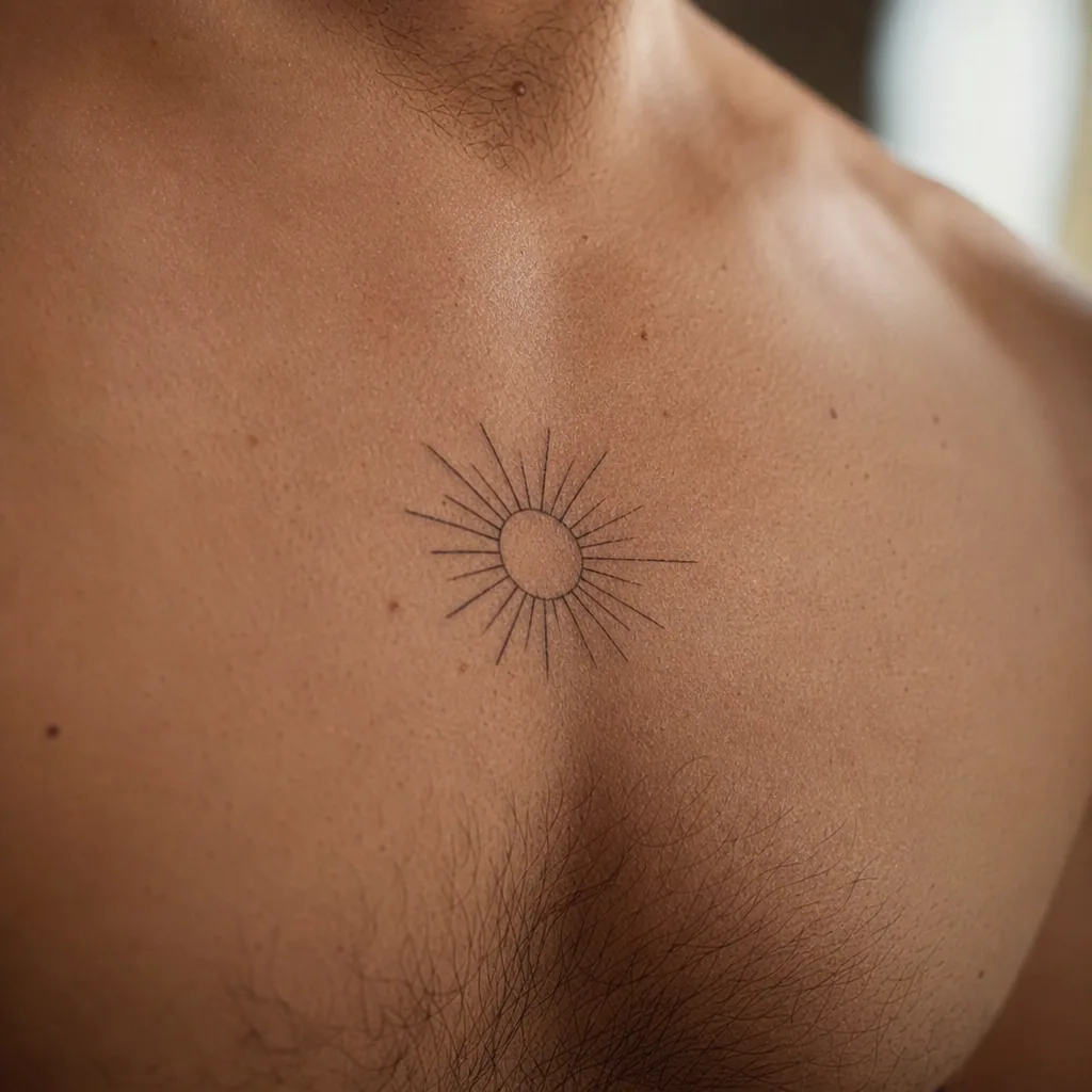 Soleil rayonnant minimaliste